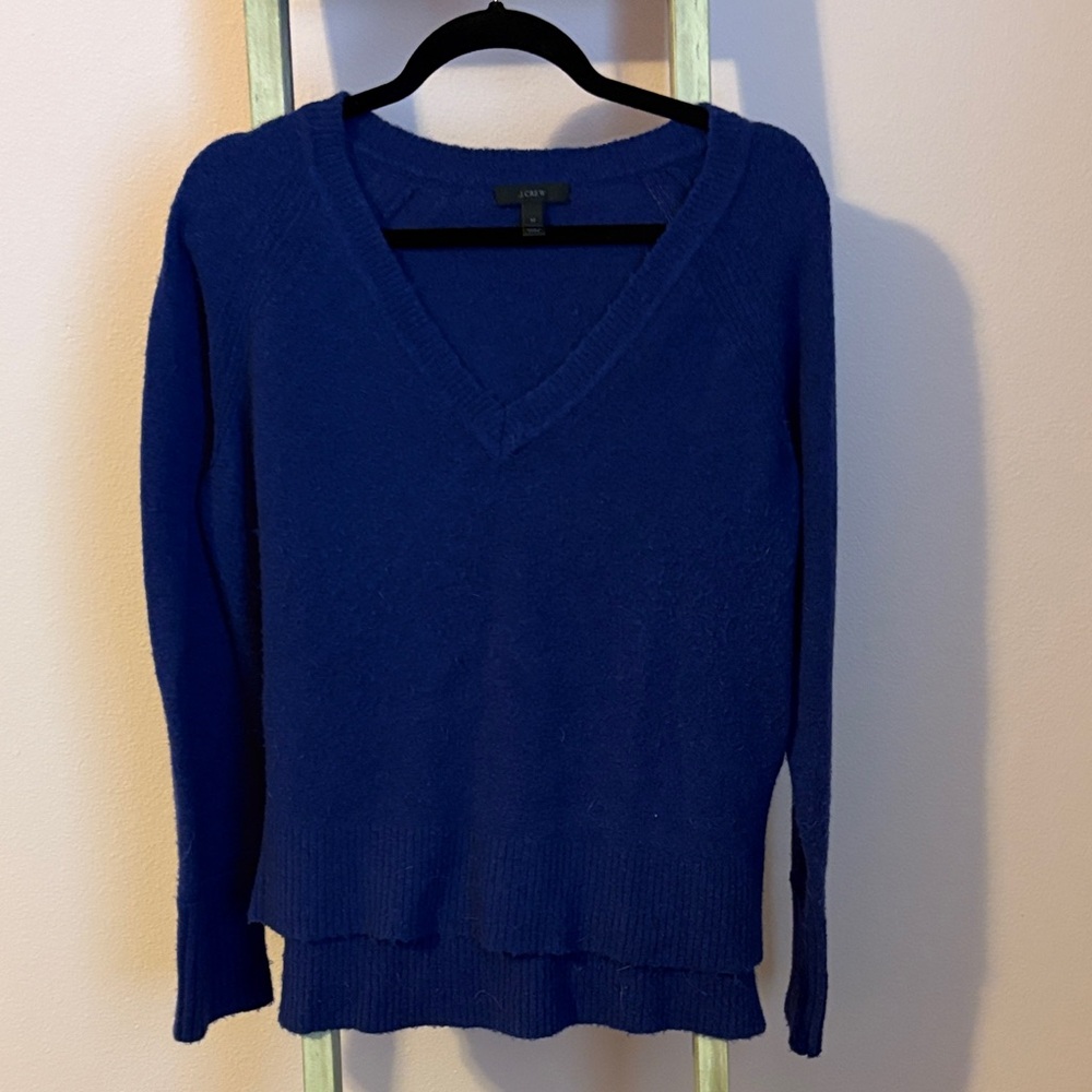 J. Crew Deep Purple Super Soft V-Neck Sweater